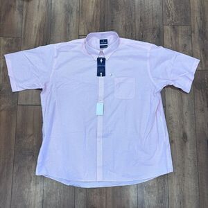 Stafford Travel Wrinkle Free Oxford Dress Shirt Mens Big 20 Light Pink NWT